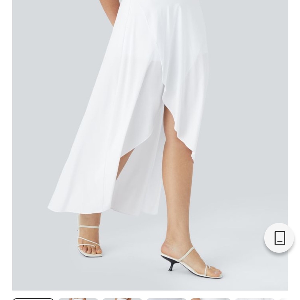 HALARA White High Low Women's Skirt
